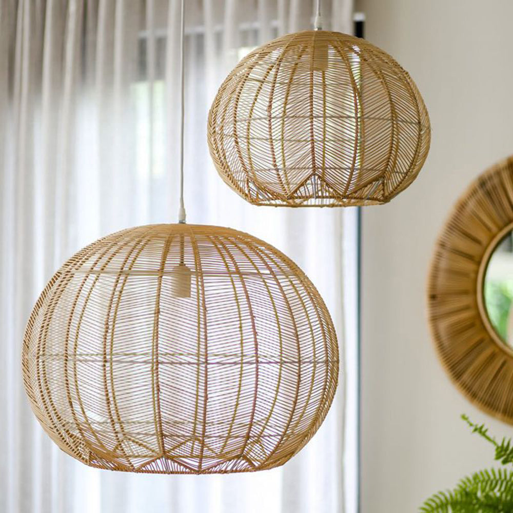 Ritta Designer Round Handmade Rattan Pendant Light, Dining Room - Neutralighting
