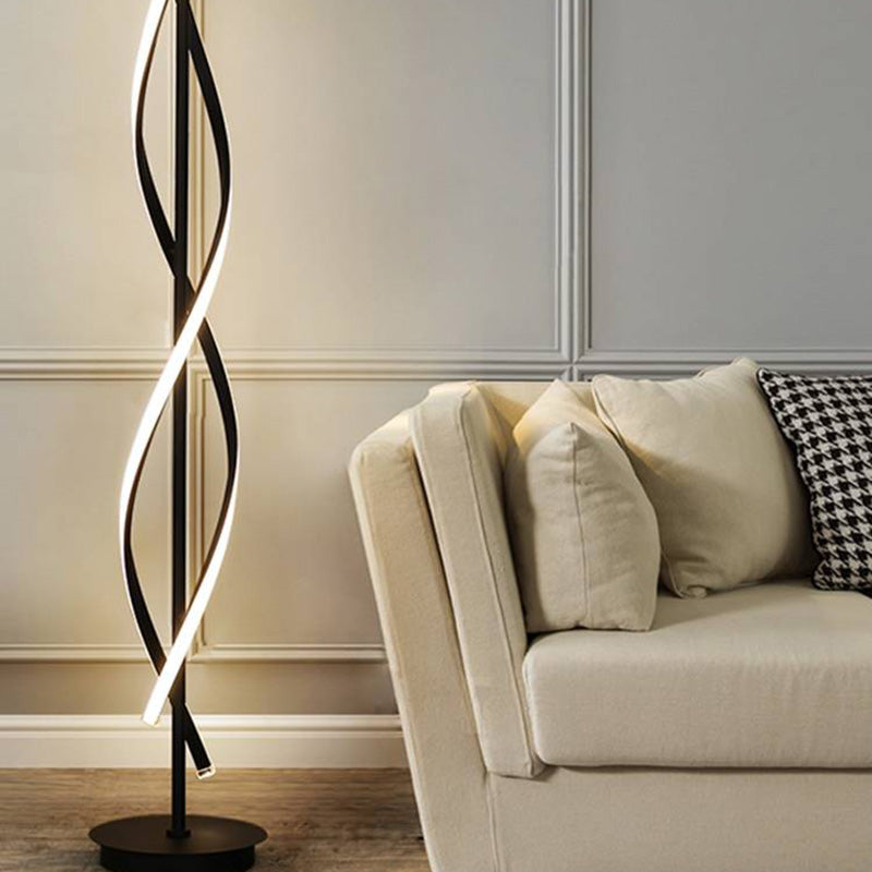 Mira Postmodern Linear Acrylic Floor Lamp, Black/White - Neutralighting