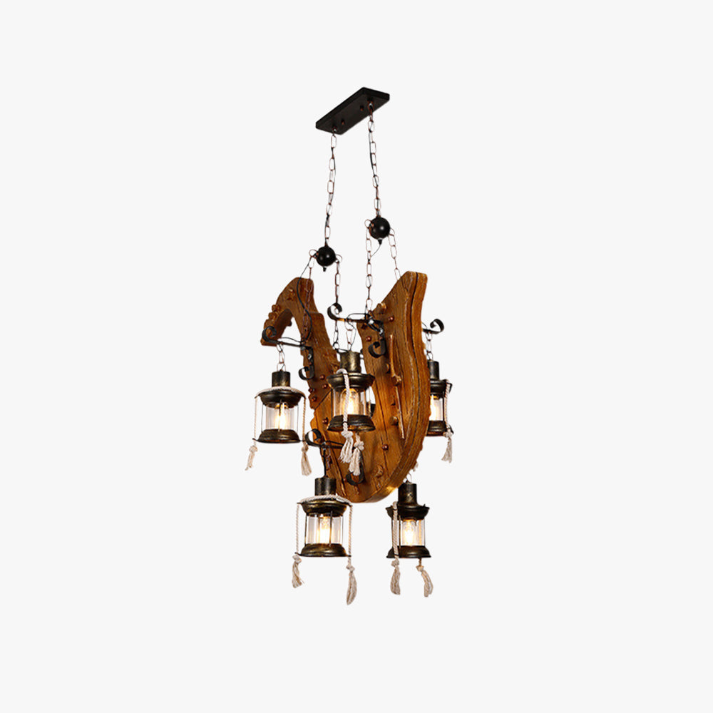 Epoch Retro Saxophone Metal/Wood Pendant Light, Walnut - Neutralighting