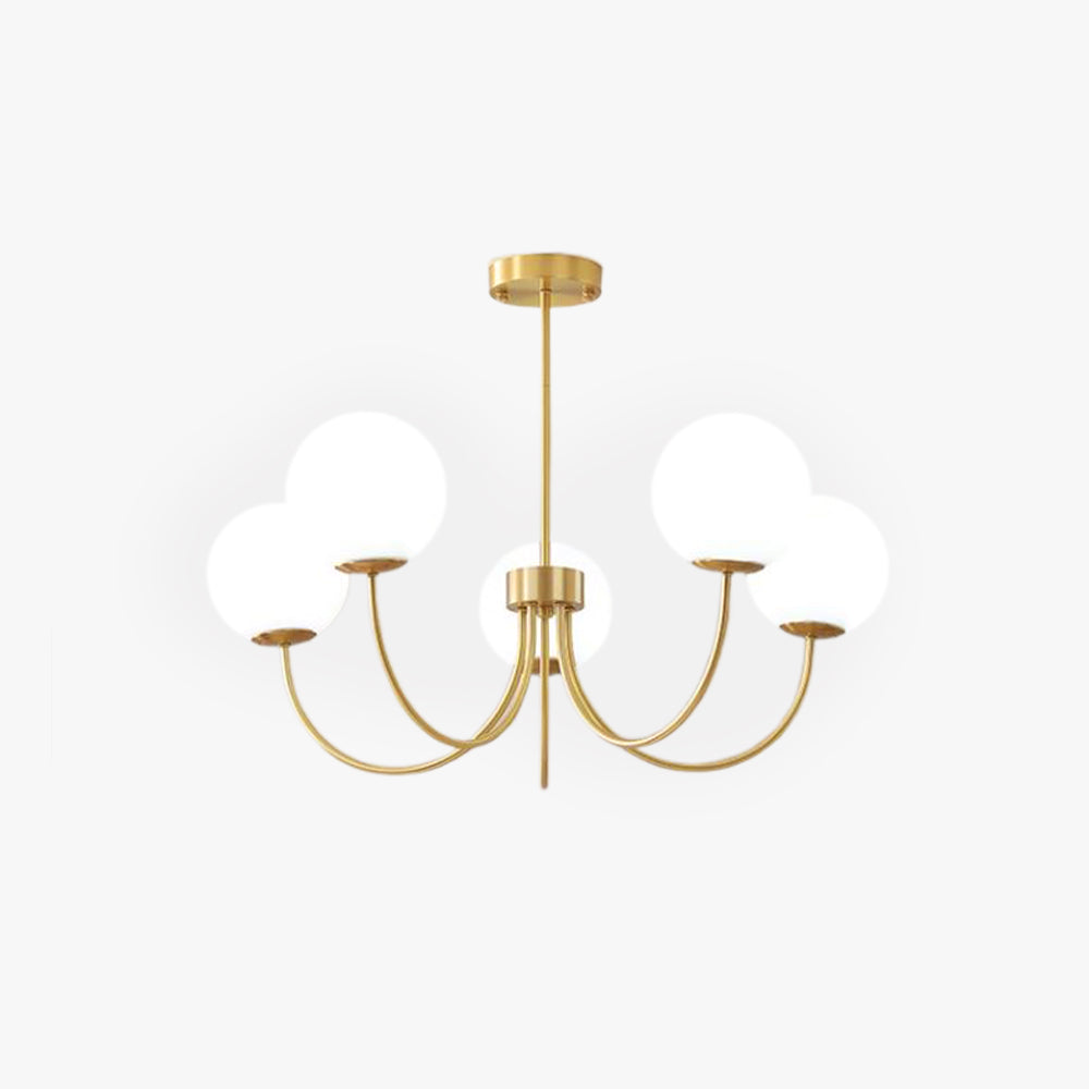 Valentina Modern Ball Bubble Metal/Glass Chandelier, Gold - Neutralighting