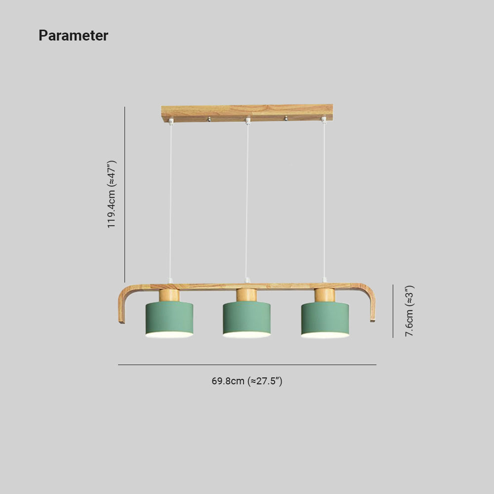 Valentina Pendant Light Cylinder Nordic, Bamboo, White/Green/Gray, Bedroom - Neutralighting