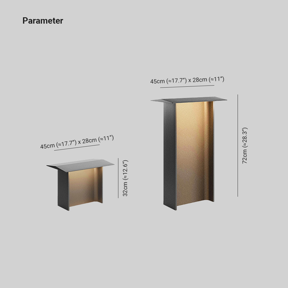 Ray Modern Metal Rectangular Solar Outdoor Path Light, Grey/Black - Neutralighting