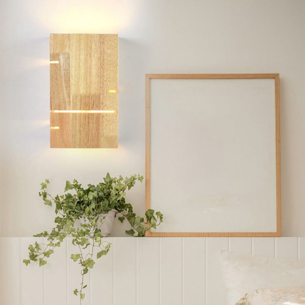 Muto Wall Lamp Rectangular Minimalist, Mounted Bedside, Wood, Bedroom - Neutralighting