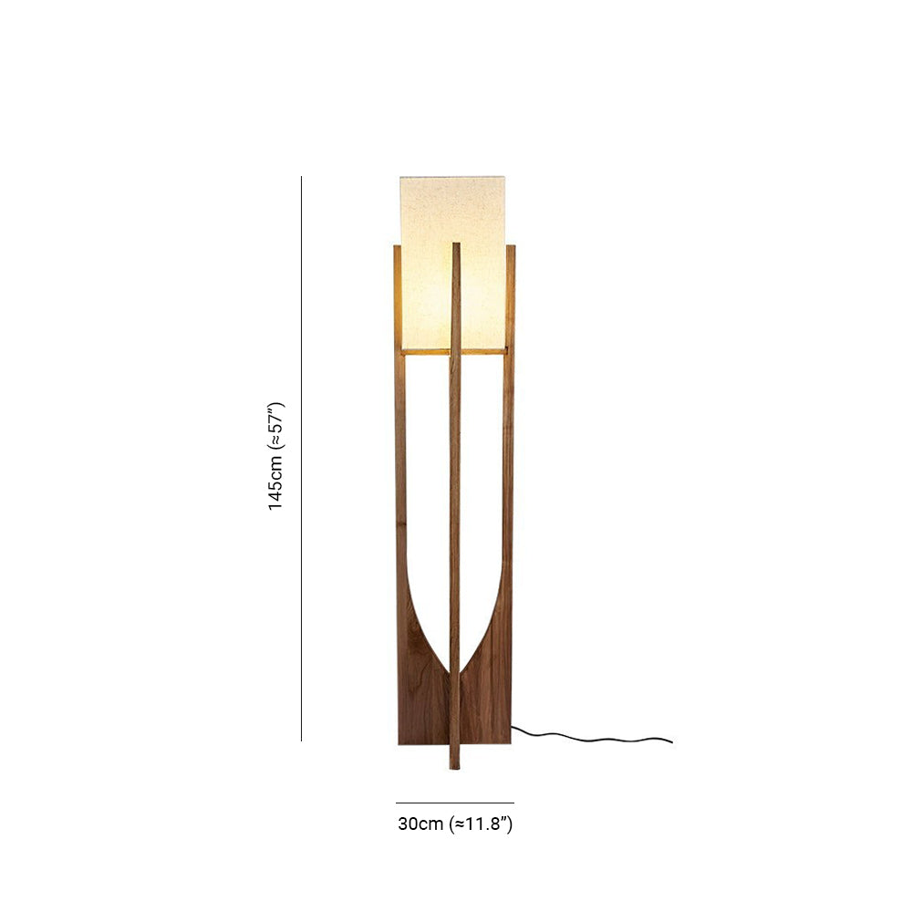 Ozawa Natural Rectangular Wood/Fabric Floor Lamp - Neutralighting