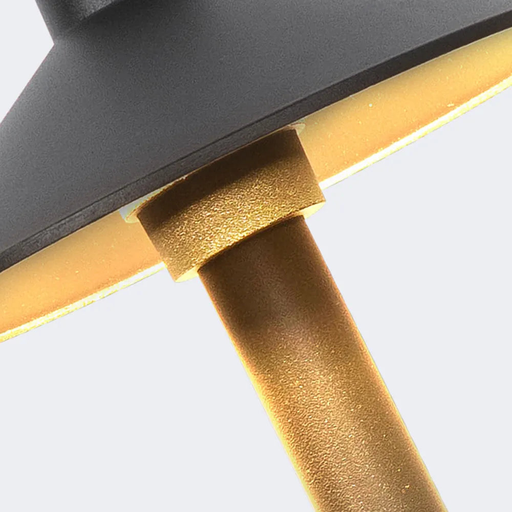 Drex Contemporary Metal Cap-Shaped Outdoor Path Light, Black - Neutralighting