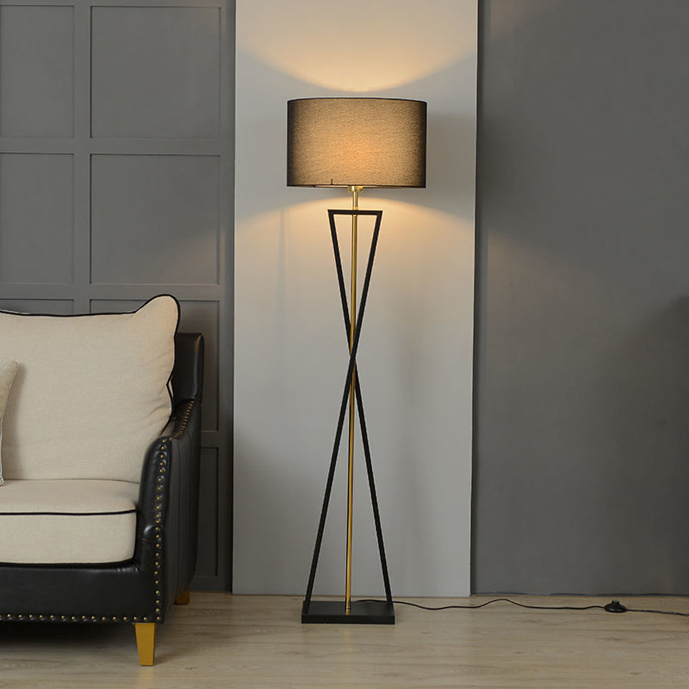 Baines Tripod Floor Lamp, Black & Flaxen, L 158CM - Neutralighting