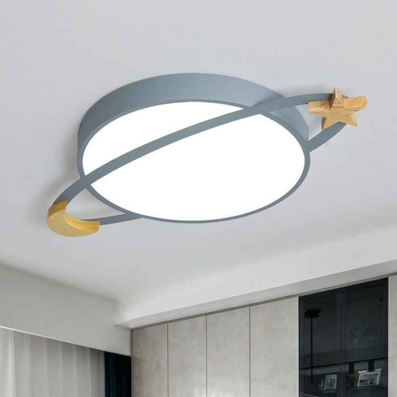 Arisha Modern Acrylic Round Flush Mount Ceiling Light, Grey/White/Green - Neutralighting