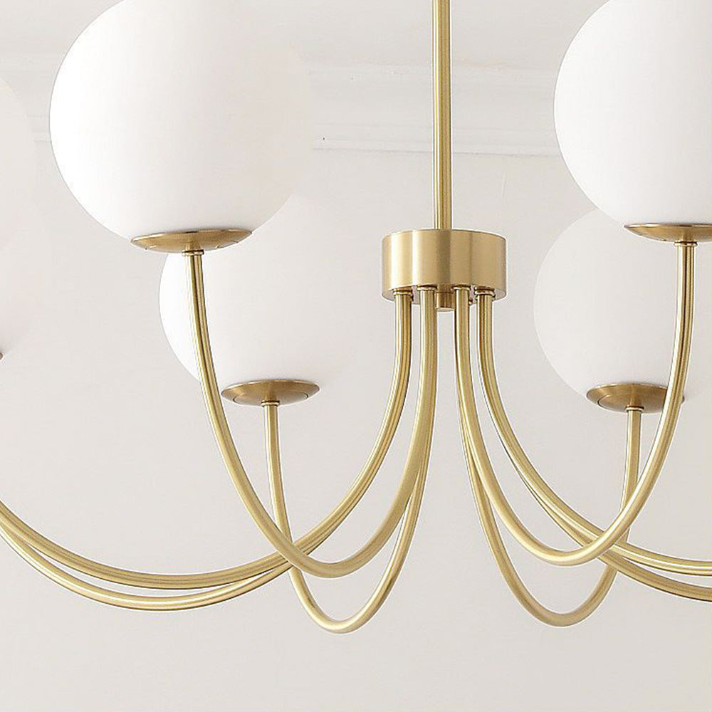 Valentina Modern Ball Bubble Metal/Glass Chandelier, Gold - Neutralighting