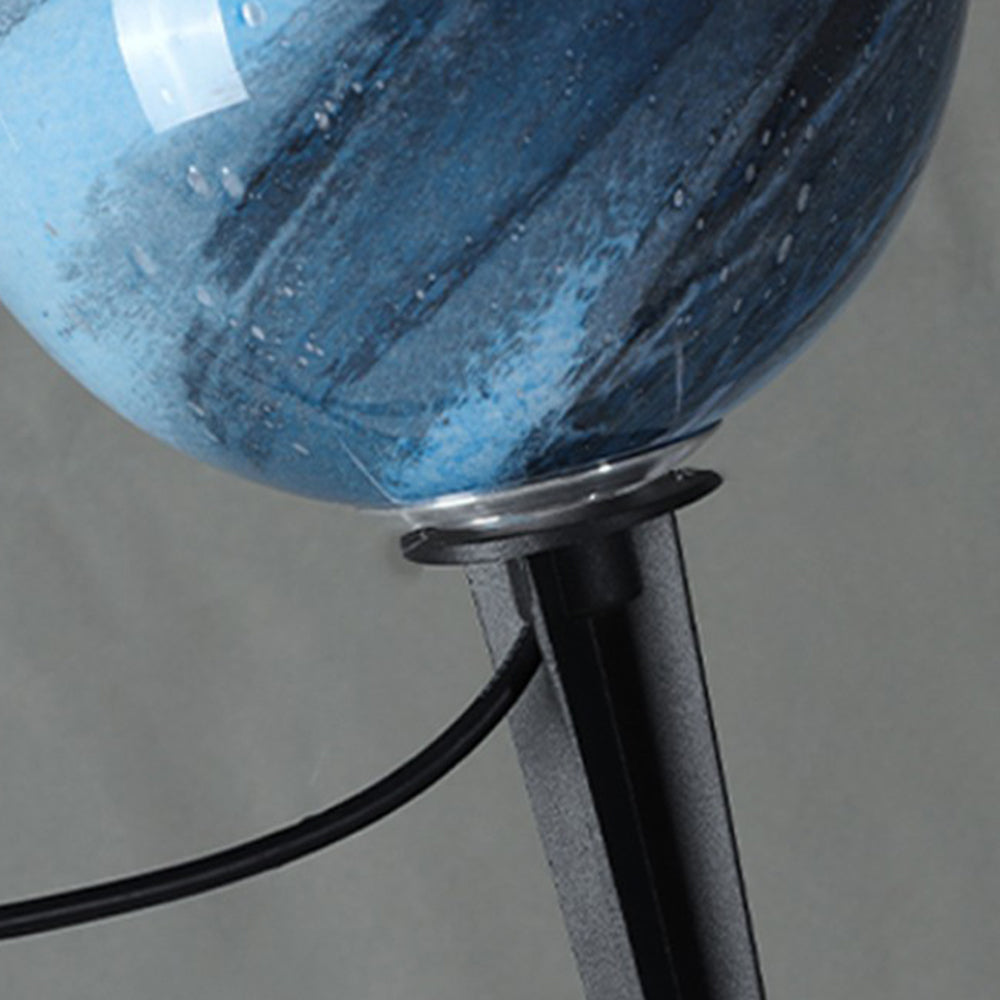 Ray Decorative Solar Acrylic Planet Outdoor Ground Light, Milk Curry/Blue - Neutralighting