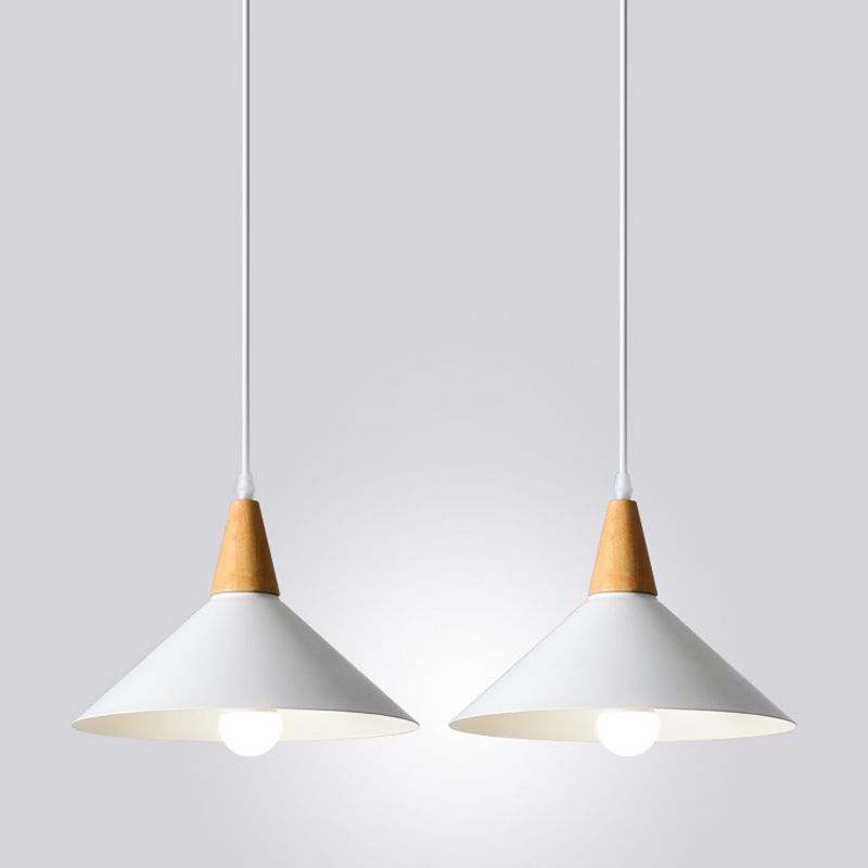 Valentina Minimalist Cap-shaped Metal Pendant Light, Natural Wood - Neutralighting