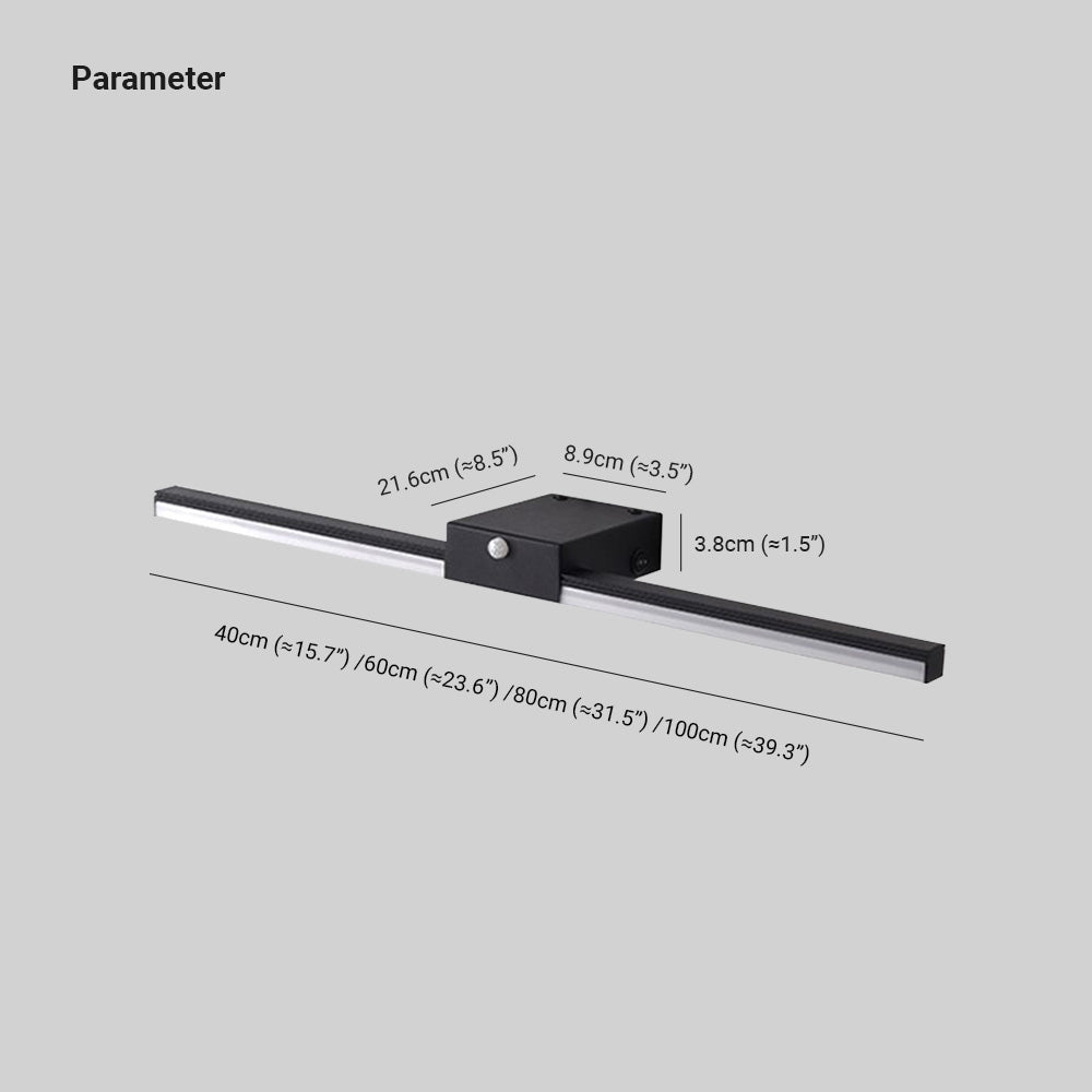 Arisha Minimalist Linear Metal Wall Lamp, Black/White, Bathroom - Neutralighting