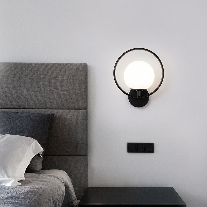 Valentina Modern LED Indoor Wall Lamp Black/Gold Glass Bedroom Hallway - Neutralighting