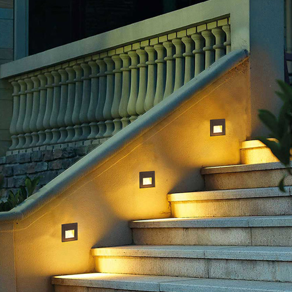 Ray Modern Metal Square Outdoor Deck/Step Light, Black - Neutralighting