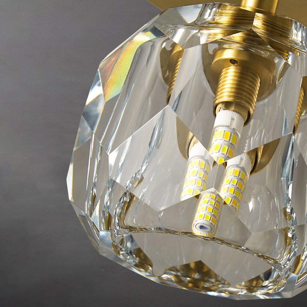 Kristy Luxury Diamond Metal/Acrylic Flush Mount Ceiling Light, Gold - Neutralighting