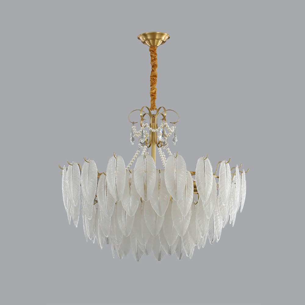 Kristy Elegant Pearl/Glass/Metal Chandelier, White - Neutralighting