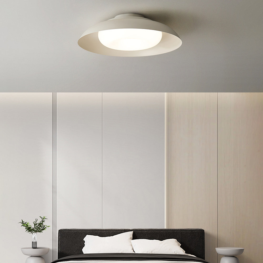 Arisha Nordic Bowl Acrylic Flush Mount Ceiling Light, White - Neutralighting