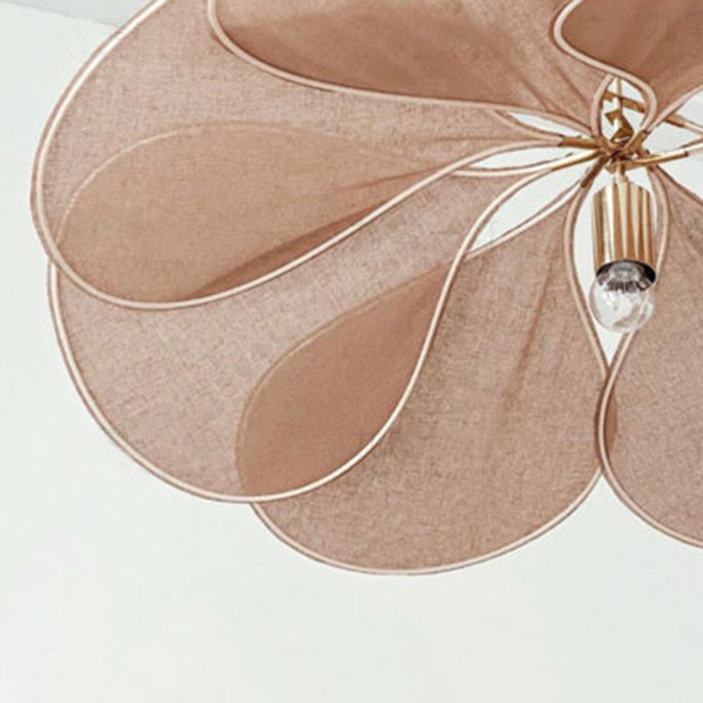 Ritta Pendant Light Vintage Rustic Wabi Sabi, Fabric, White/Brown - Neutralighting