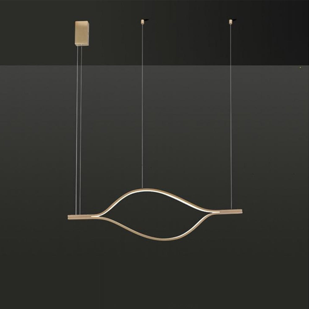 Arisha LED Linear Minimalist Wave Golden Leaf Shaped Pendant Light - Neutralighting