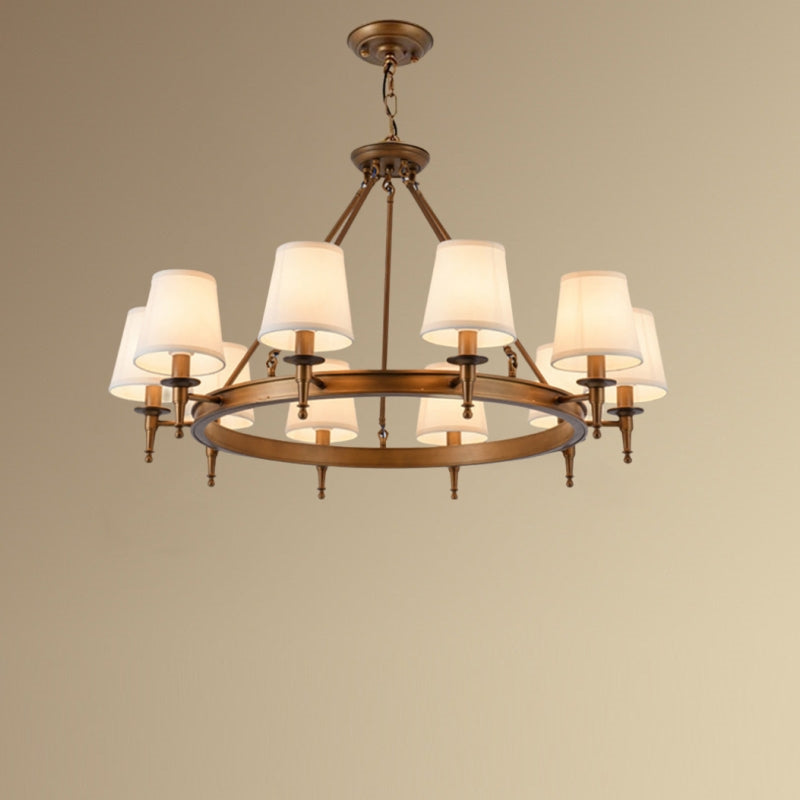 Silva vintage Ring Metal/Fabric Chandelier, Black/Copper - Neutralighting