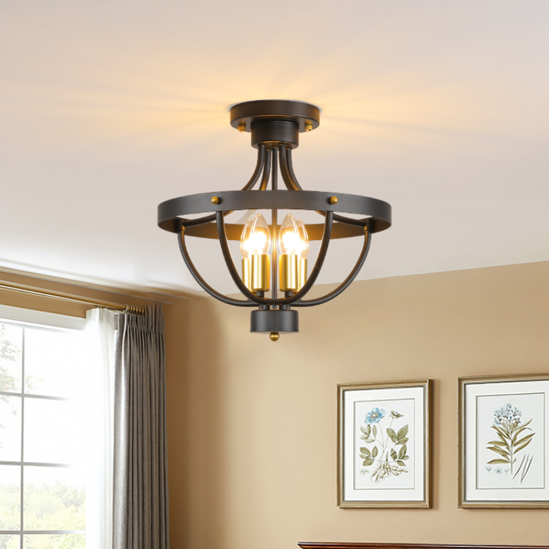 Silva Vintage LED Pendant Light Matte Black Metal Dining Room - Neutralighting