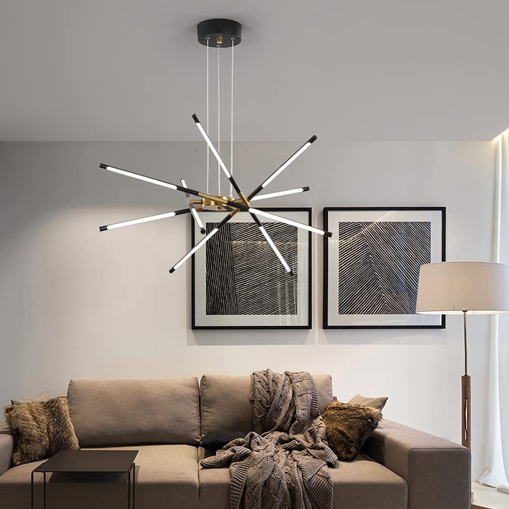 Arisha Pendant Light, Black/Gold, 6/8/10/12 Heads - Neutralighting
