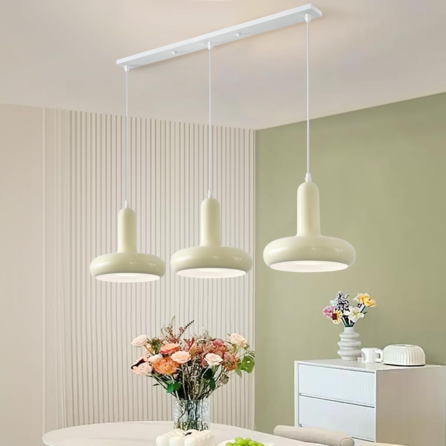 Arisha Modern Minimalist Cream Style Pendant Light White Bedroom - Neutralighting