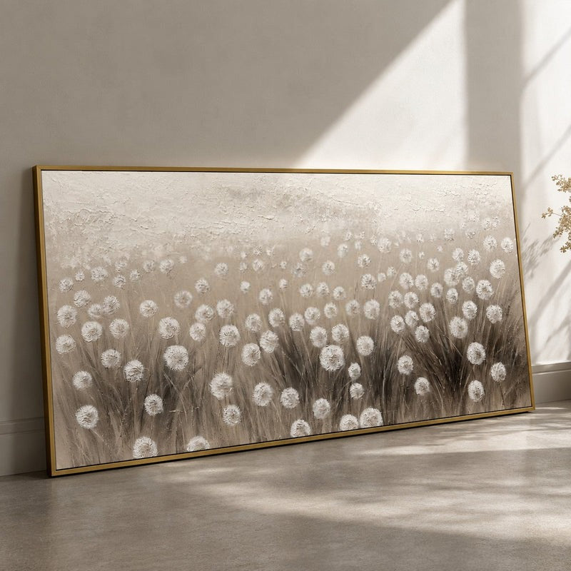 Wall Art Soft Dandelion Field Modern Wabi-Sabi