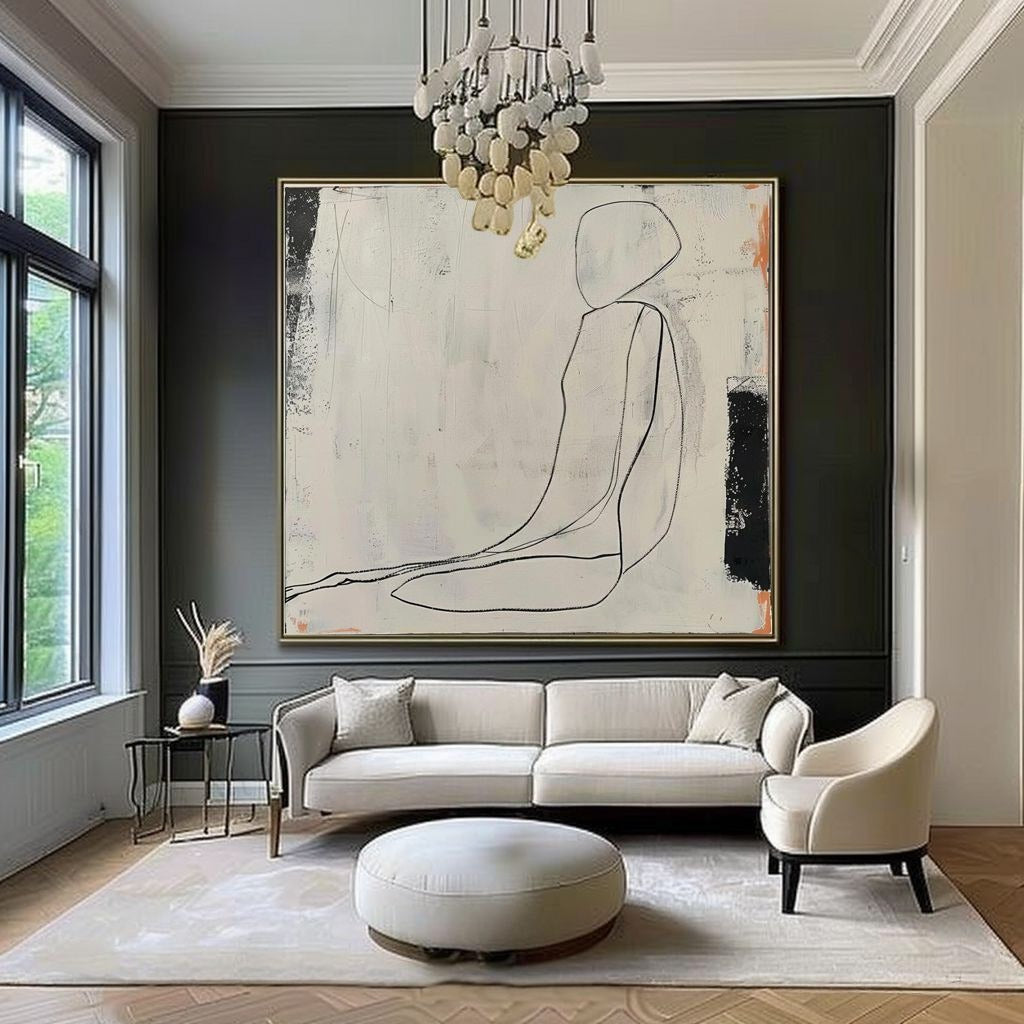 Wall Art Contemporary Minimalist Abstract Figure - Neutralighting