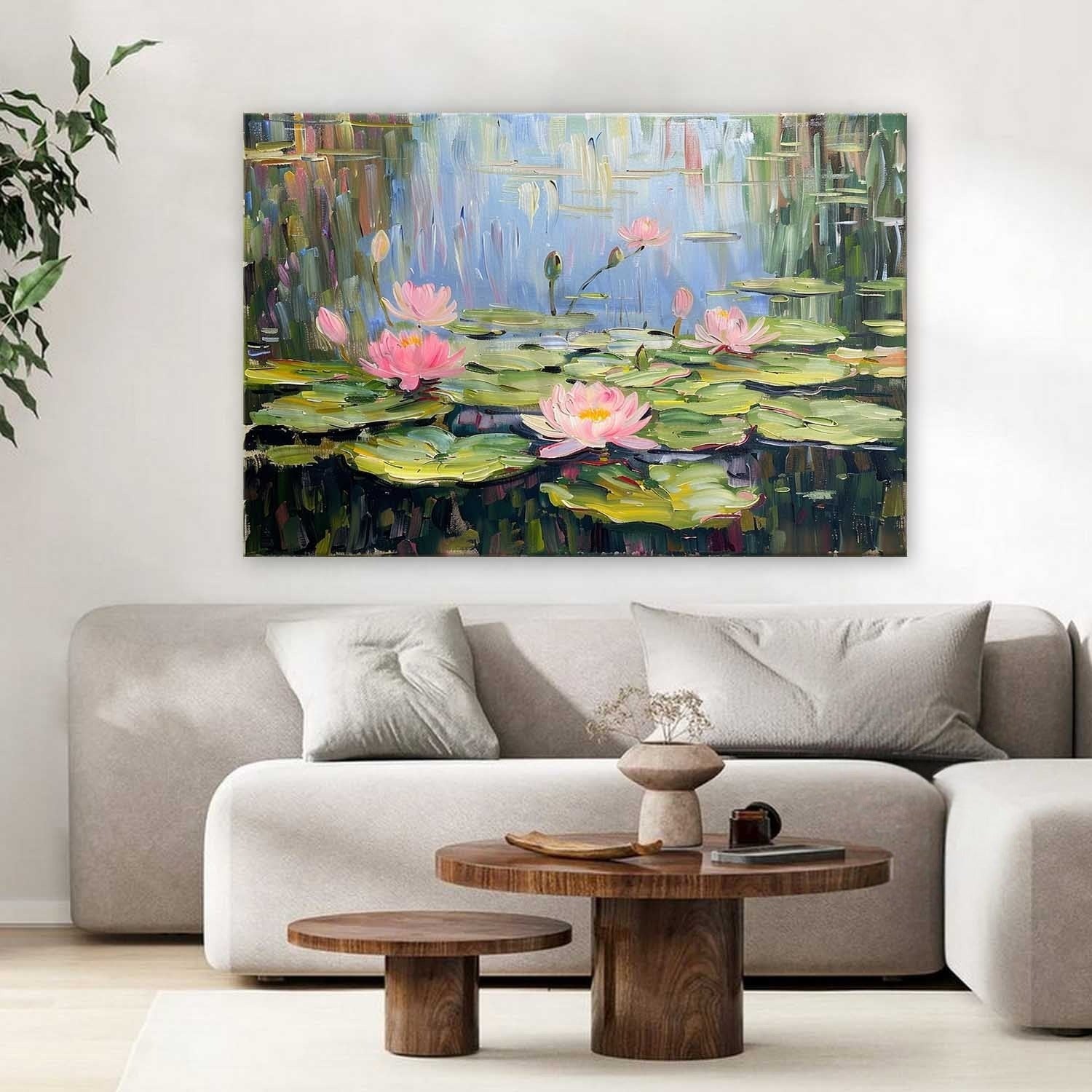 Wall Art Landscape Gradient Floral Lotus Serene