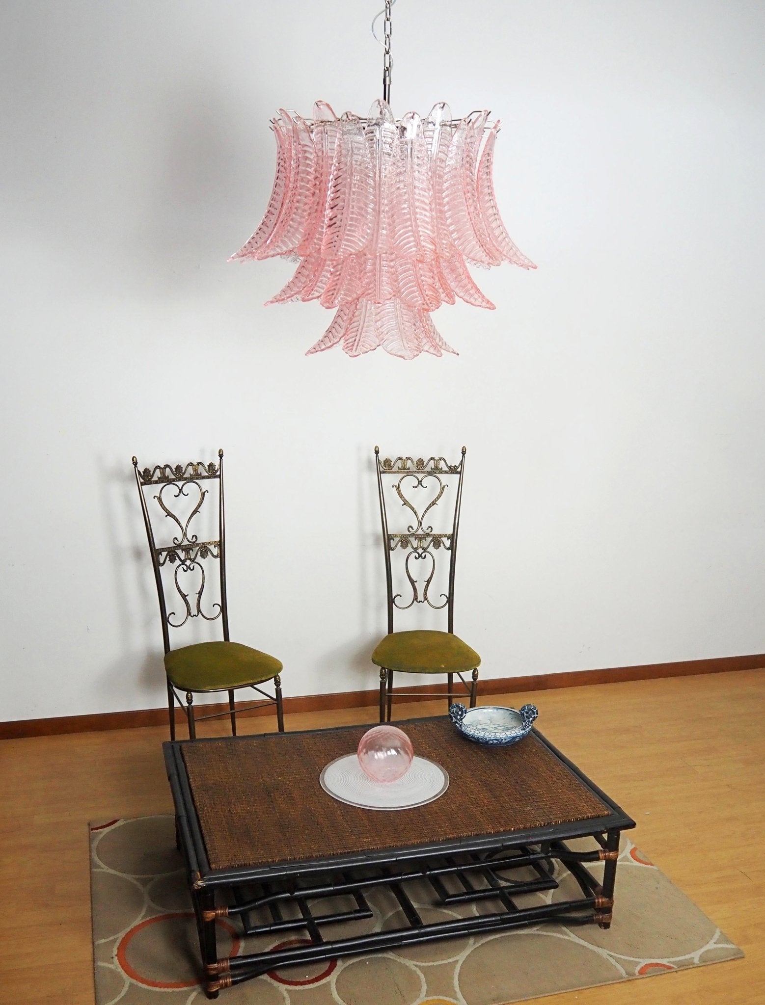 Aurora Chandelier Pink Leaf Glass Layered Graceful Luxury - Neutralighting