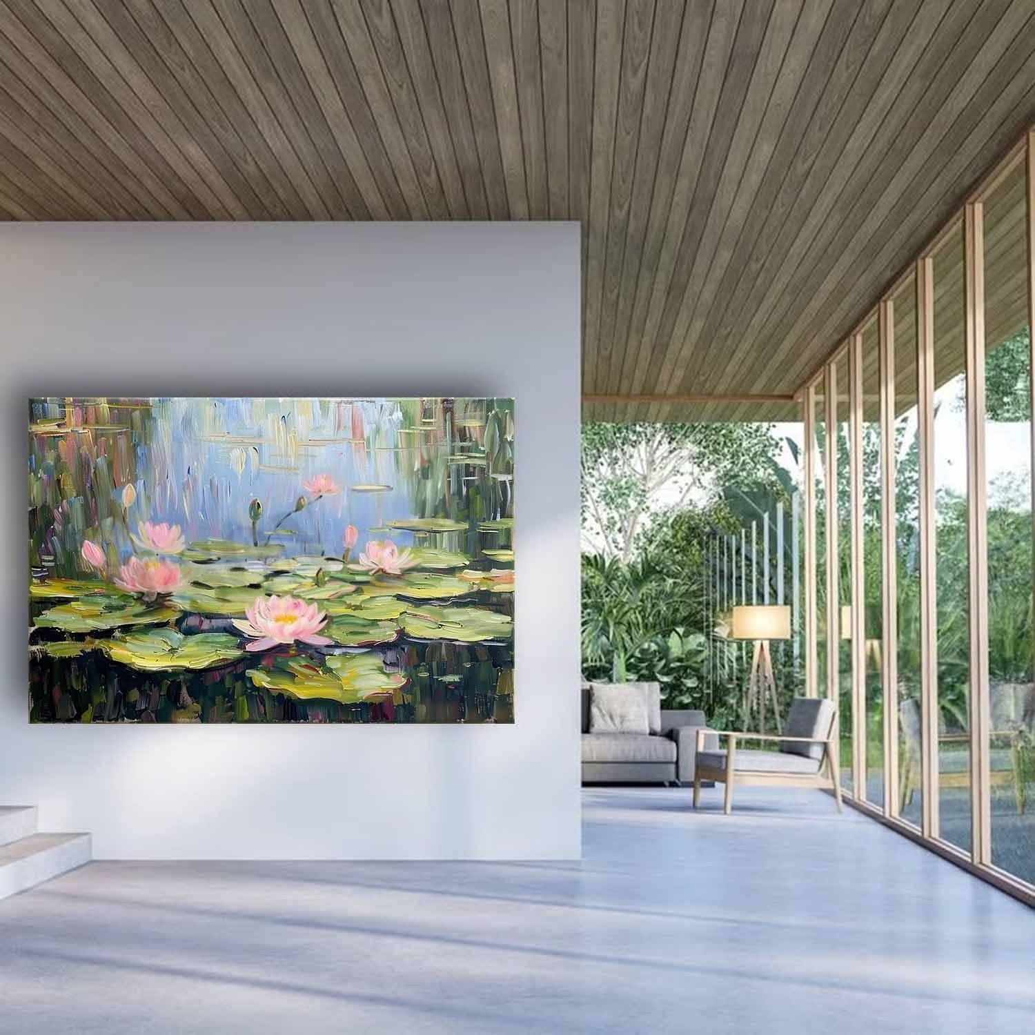 Wall Art Landscape Gradient Floral Lotus Serene