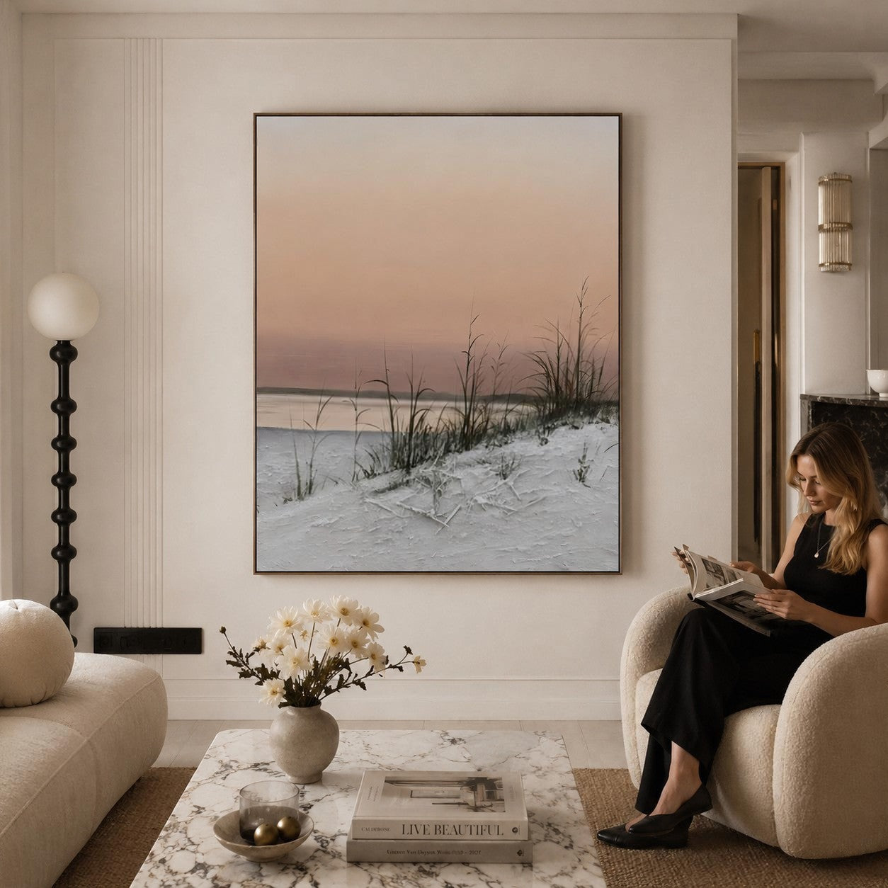 Wall Art Serene Winter Lakeside Landscape Nature