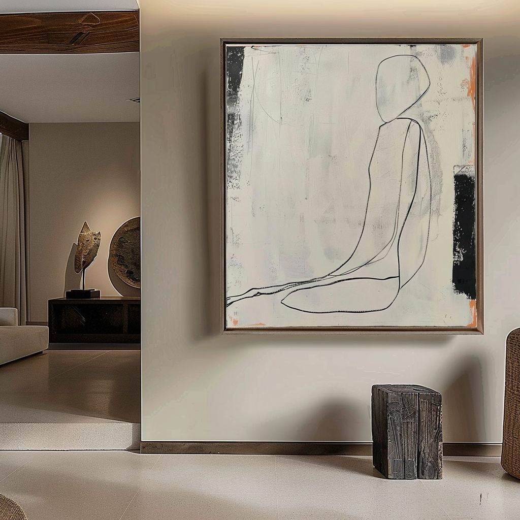 Wall Art Contemporary Minimalist Abstract Figure - Neutralighting