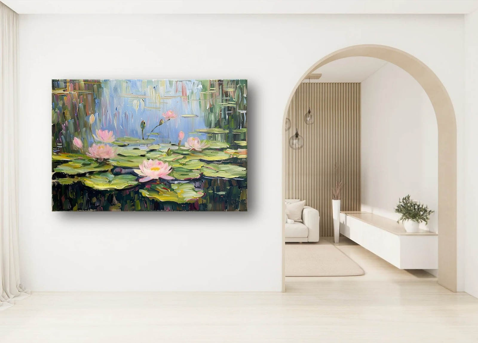 Wall Art Landscape Gradient Floral Lotus Serene