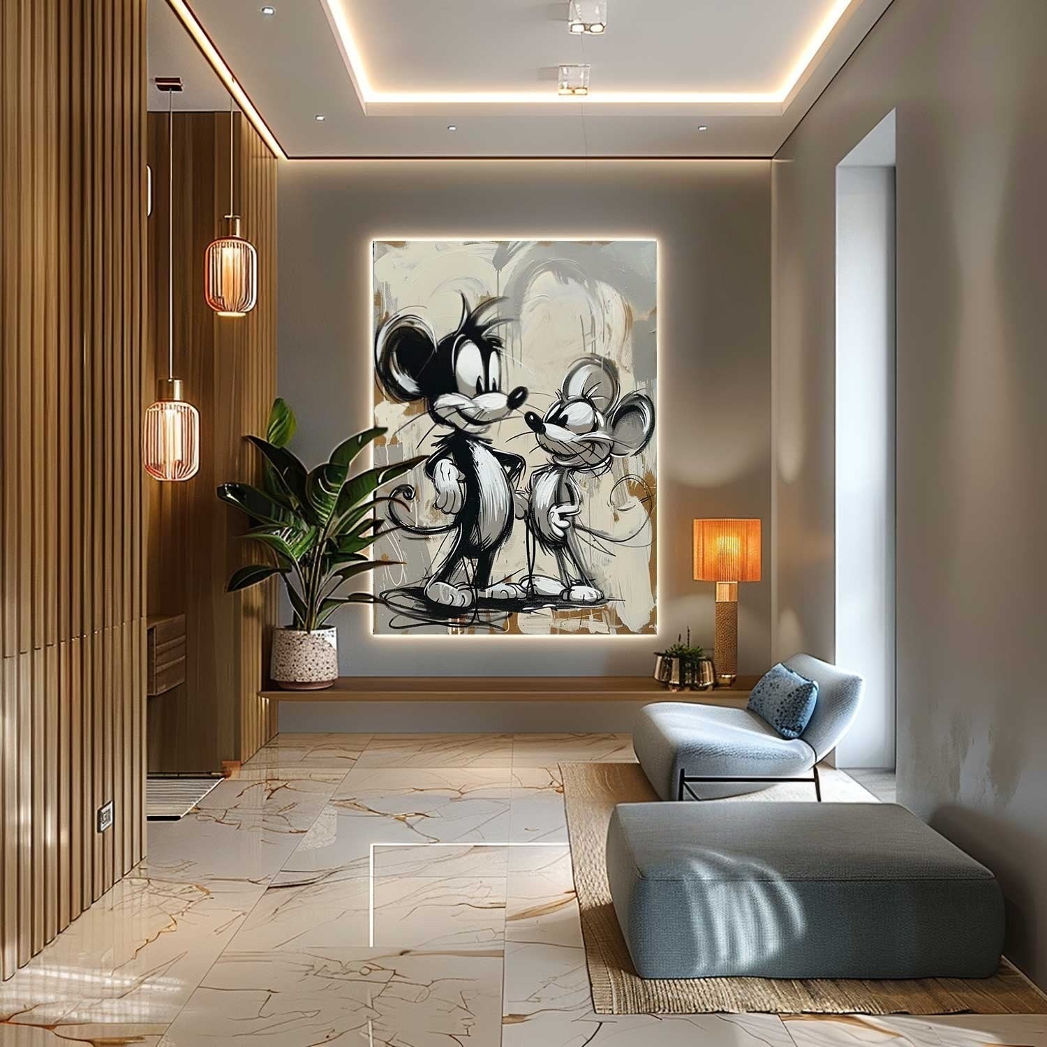 Wall Art Timeless Pop Art Mouse Pair