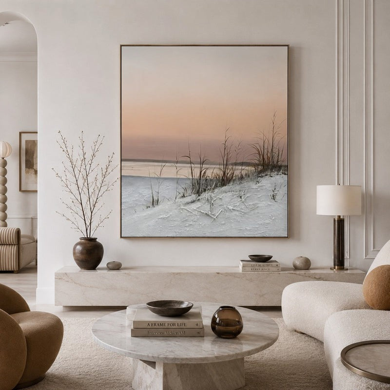 Wall Art Serene Winter Lakeside Landscape Nature