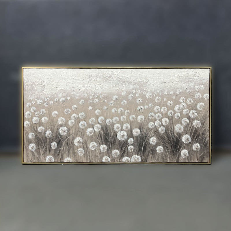 Wall Art Soft Dandelion Field Modern Wabi-Sabi