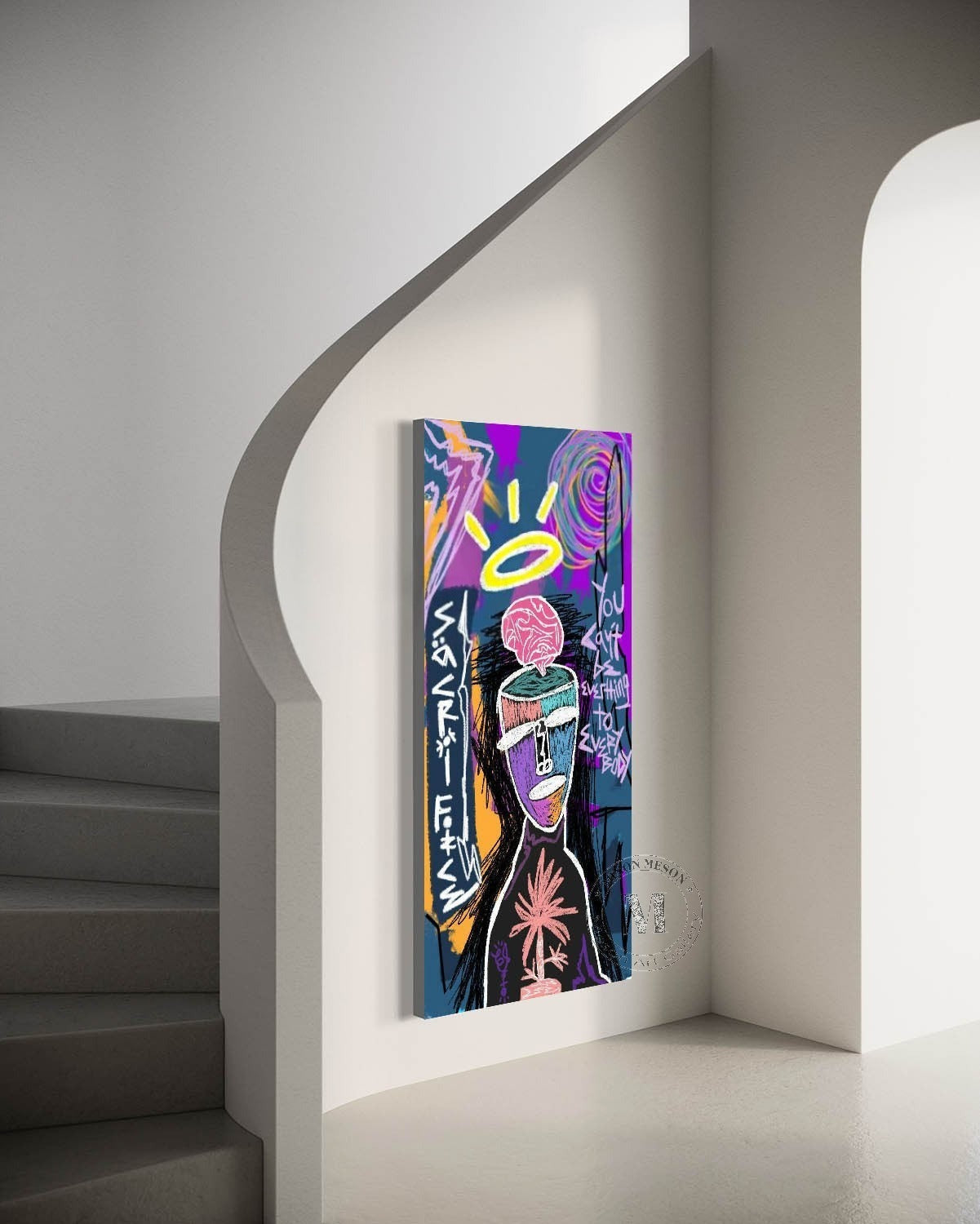 Wall Art Neo Expressionist Figure Brain Halo