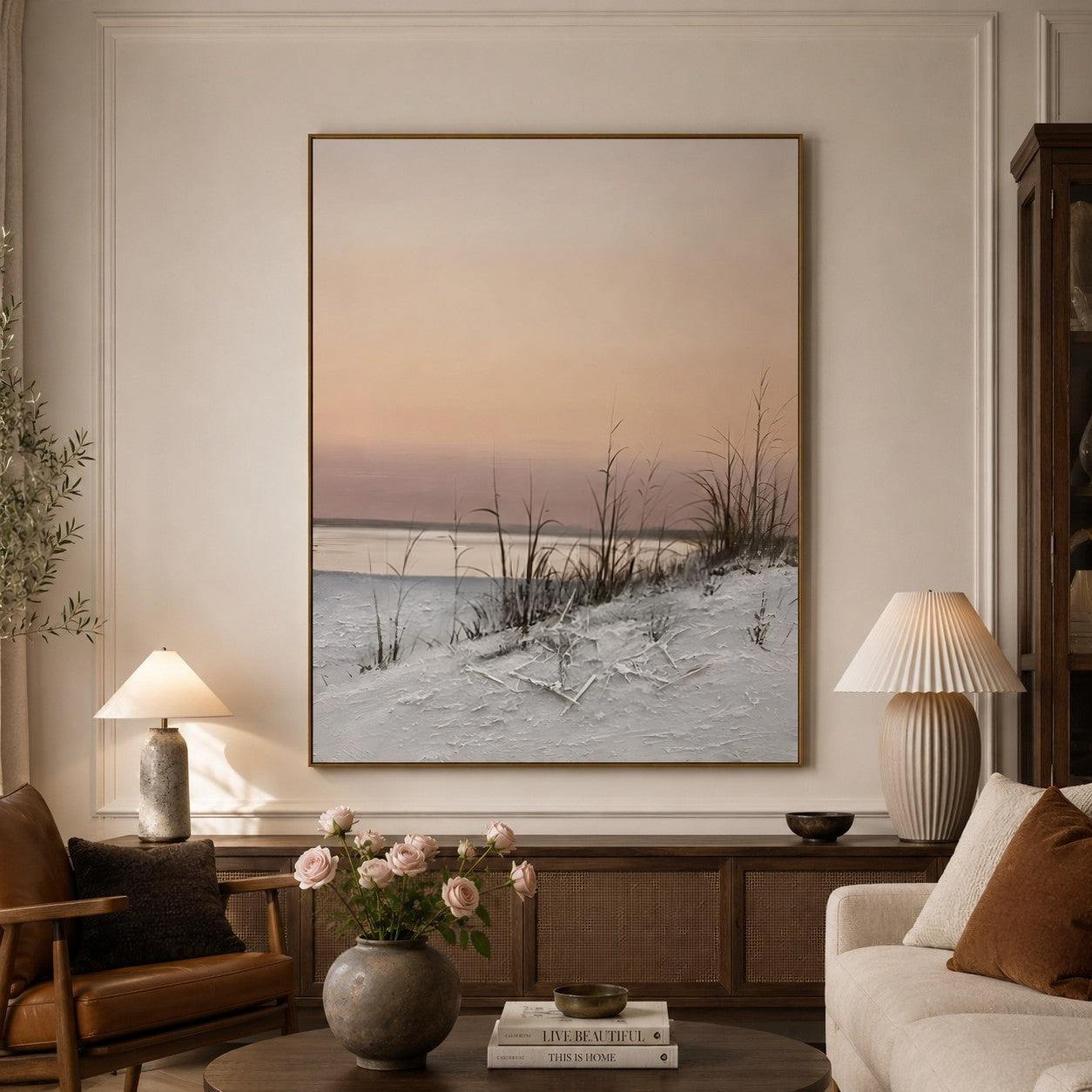 Wall Art Serene Winter Lakeside Landscape Nature