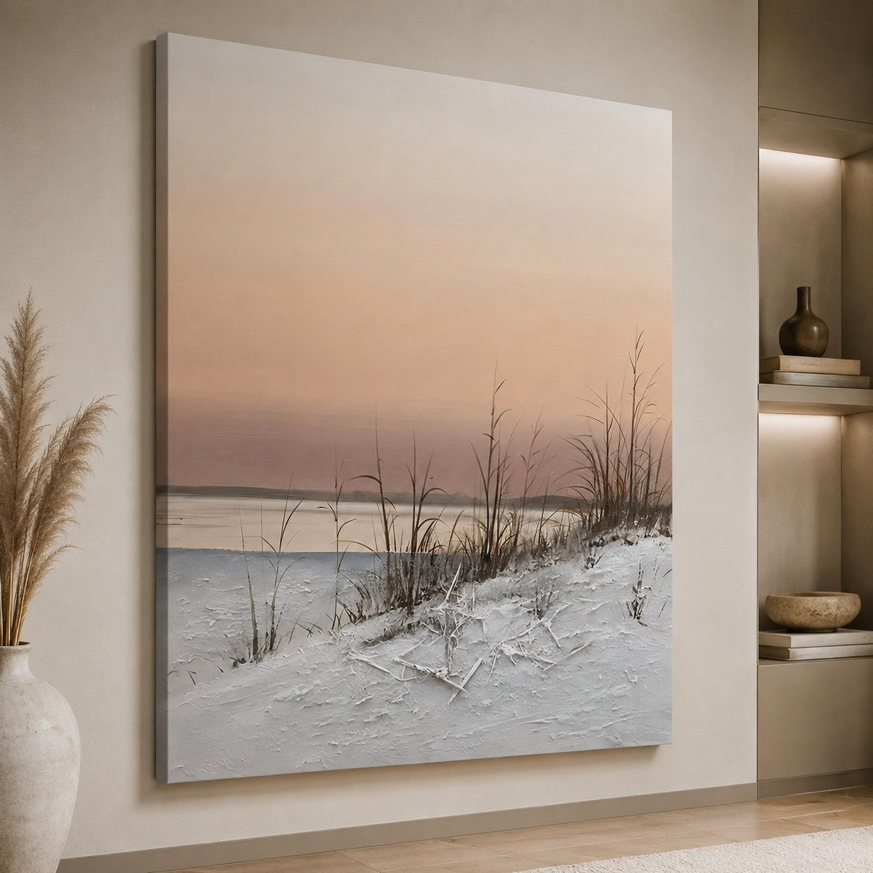 Wall Art Serene Winter Lakeside Landscape Nature