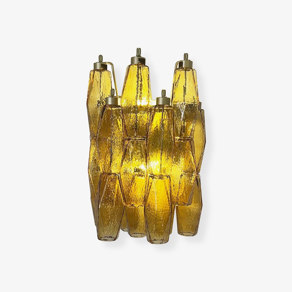 Aurora Wall Lamp Amber Rhombus Glass Geometric Murano Warmth