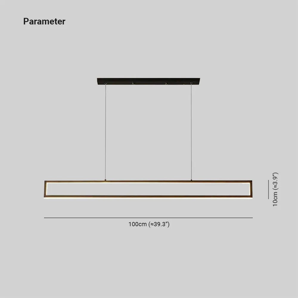 Arisha Modern Metal Vertical Rectangular Pendant Light, Black - Neutralighting