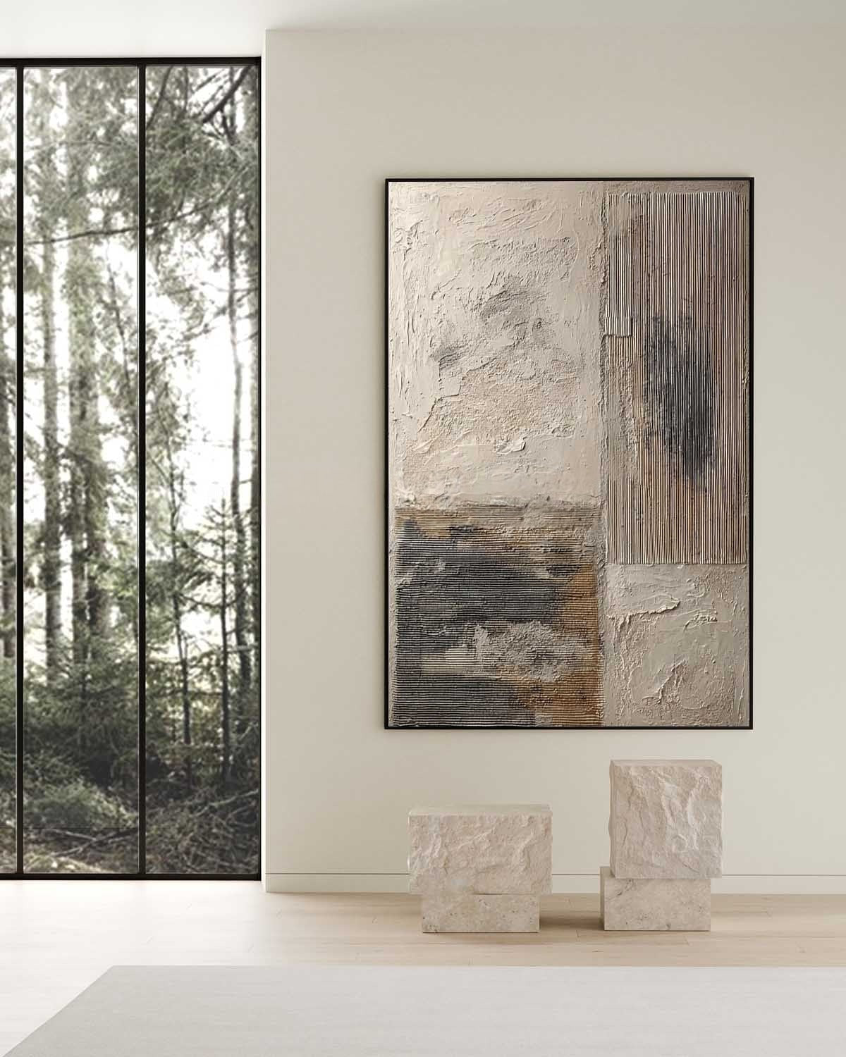 Wall Art Minimalist Textured Quadrant