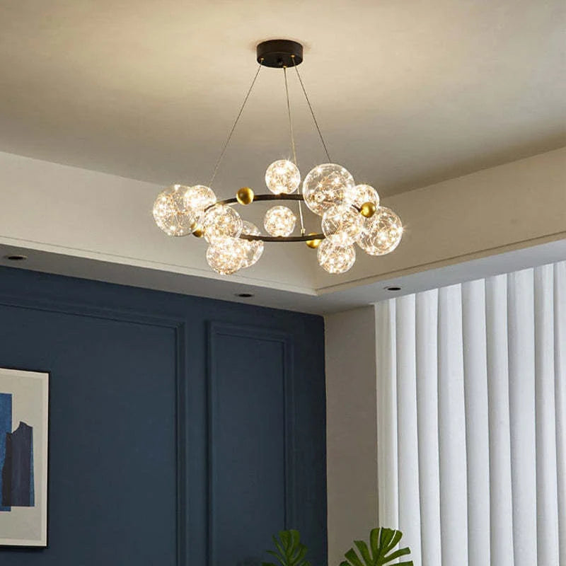 Valentina Art Deco Luminous Sphere Cluster Glass Pendant Light - Neutralighting