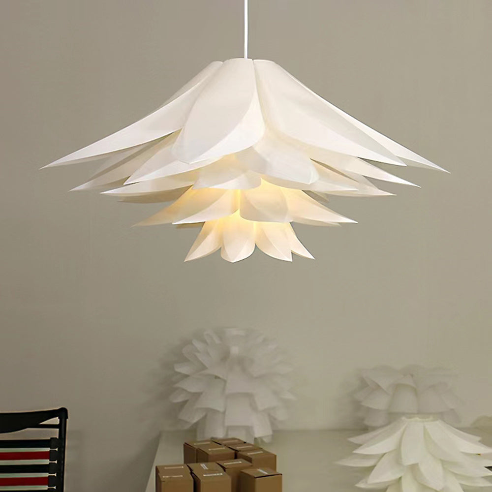 Arisha Nordic Minimalist Lotus Pendant Light, Metal/PVC, White - Neutralighting