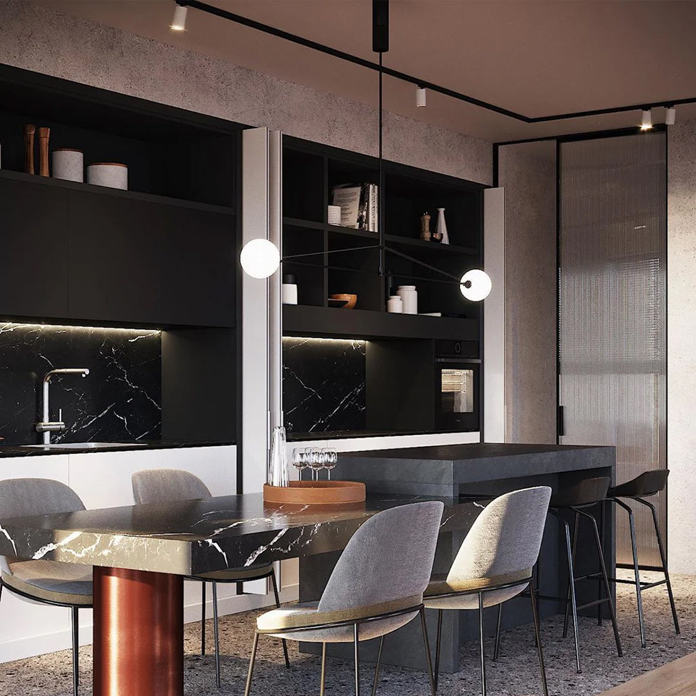 Arisha Minimalist Linear Mobile Pendant Light, Black - Neutralighting