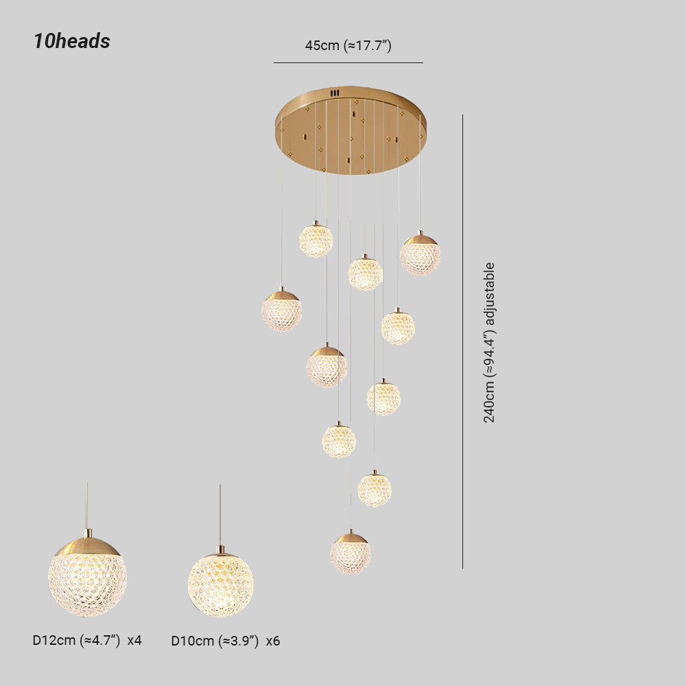 Arisha Multi Staircase Modern Art Deco Pendant Light, Gold - Neutralighting