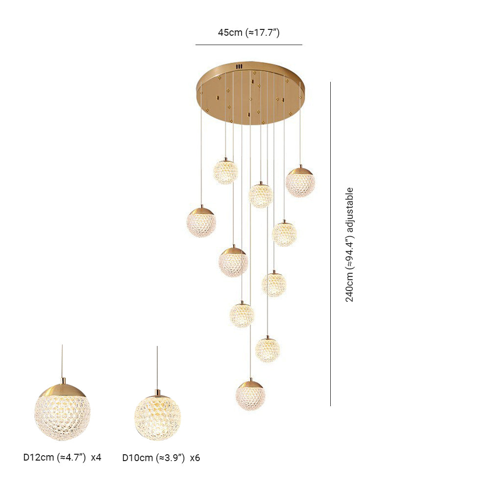 Arisha Multi Staircase Modern Art Deco Pendant Light, Gold - Neutralighting