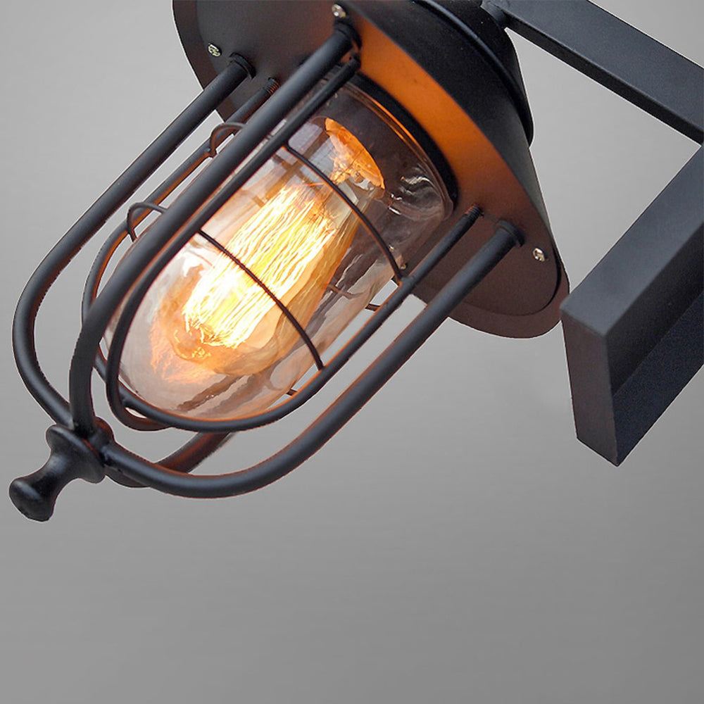 Ray Vintage Lantern Shaped Metal Outdoor Wall Lamp, Black - Neutralighting