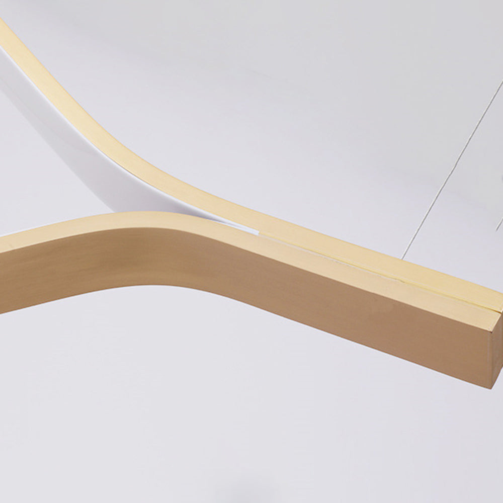 Arisha LED Linear Minimalist Wave Golden Leaf Shaped Pendant Light - Neutralighting